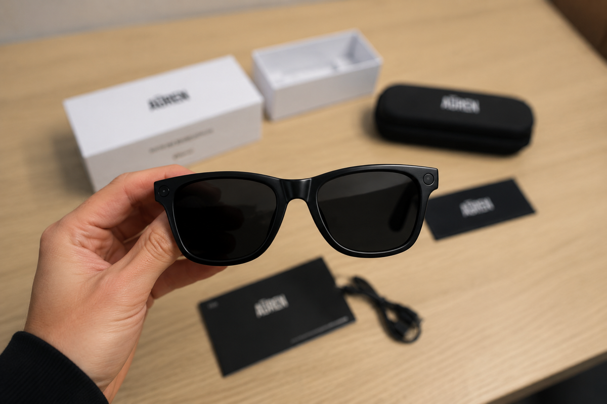 Customer wearing AÜREN Smart Glasses
